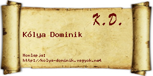 Kólya Dominik névjegykártya